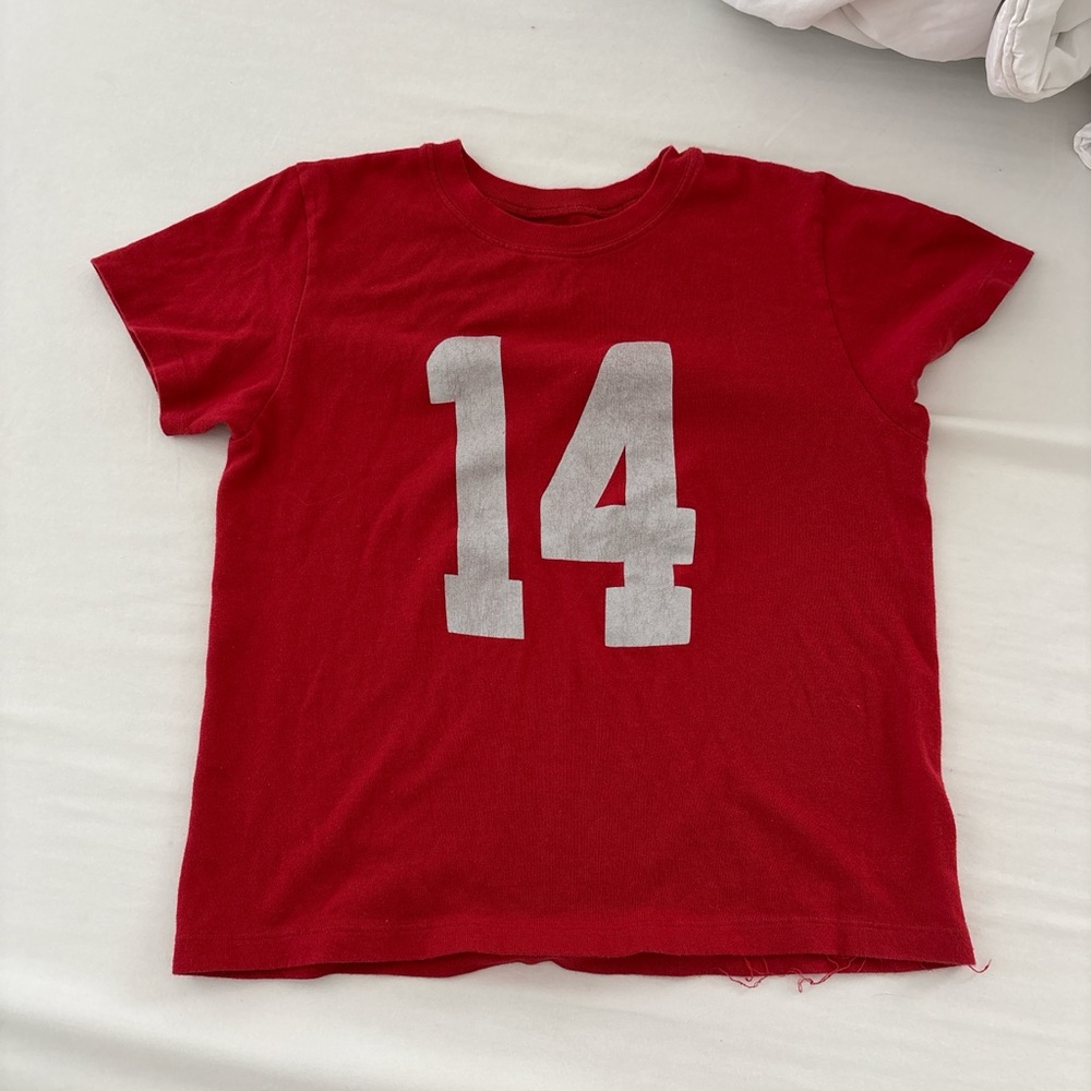 Brandy Melville Red Tee with Number Print